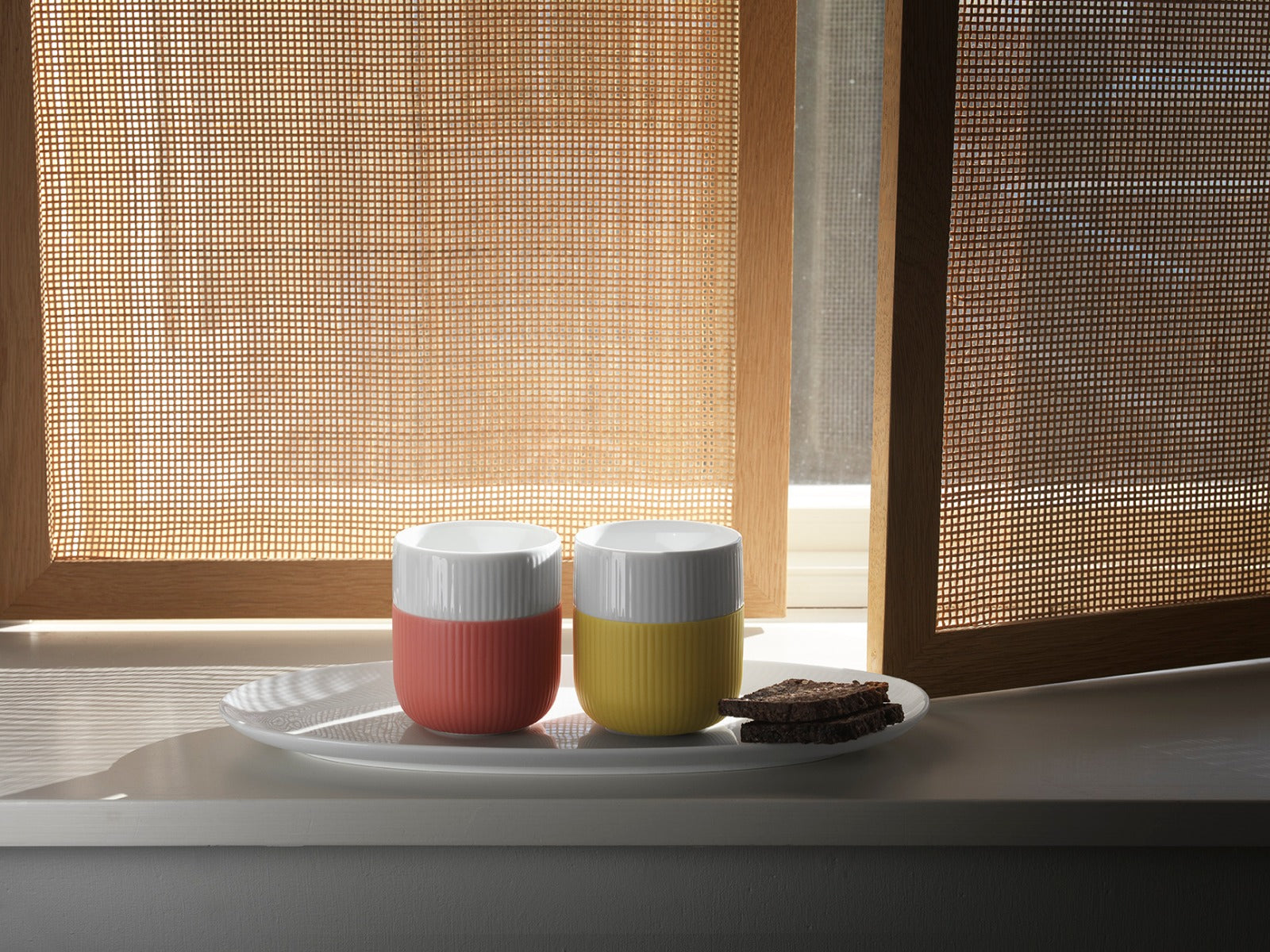 Royal Copenhagen Riflet contrast krus - Sennep - Bahne